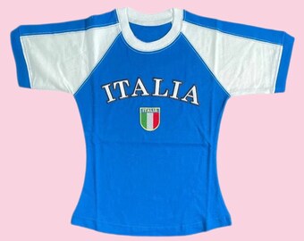 Vintage Italy Crop top y2k baby tee 90's 2000's Italia cropped t-shirt