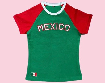 Vintage Mexico Crop top y2k baby tee 90's 2000's Mexico cropped t-shirt