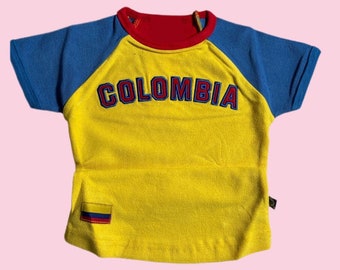 Vintage Colombia Crop top y2k baby tee 90's 2000's cropped t-shirt