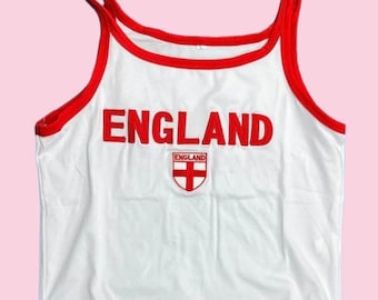 Vintage England Tank top y2k crop top 90's 2000's England core cropped baby tee