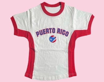 Vintage Puerto Rico Crop top y2k baby tee 90's 2000's Puertorico cropped t-shirt