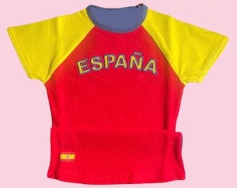 Vintage Spain crop top y2k cropped t-shirt 90's 2000's Spain baby tee