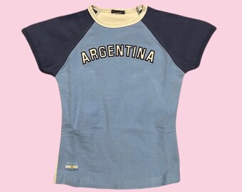 Vintage Argentina Crop top y2k baby tee 90's 2000's cropped t-shirt