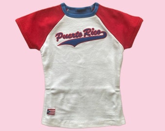 Vintage Puerto Rico Crop top y2k baby tee 90's 2000's Puertorico cropped t-shirt