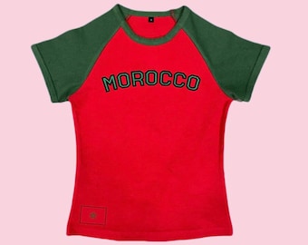 Vintage Morocco Baby tee y2k crop top 90's 2000's Morocco core cropped t-shirt
