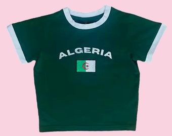 Vintage Algeria Baby tee y2k crop top 90's 2000's Algeria core cropped t-shirt