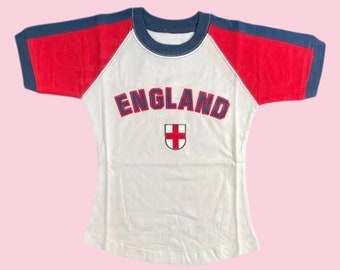 Vintage England Baby tee y2k crop top 90's 2000's England core cropped t-shirt