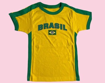 Vintage Brazil Crop top y2k baby tee 90's 2000's Brasil cropped t-shirt
