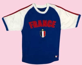 Vintage France Crop top y2k baby tee 90's 2000's France cropped t-shirt
