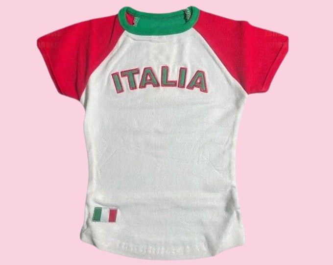 Featured listing image: Vintage Italy Crop top y2k baby tee 90's 2000's Italia cropped t-shirt