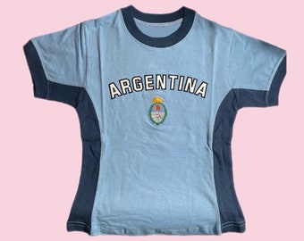 Vintage Argentina Crop top y2k baby tee 90's 2000's cropped t-shirt