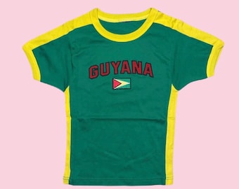 Vintage Guyana Crop top y2k baby tee 90's 2000's caribbean cropped t-shirt