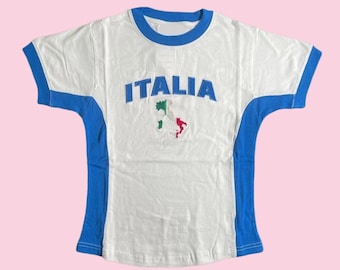 Vintage Italy Crop top y2k baby tee 90's 2000's Italia cropped t-shirt