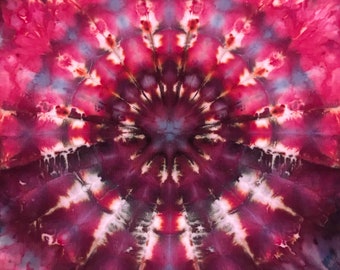 Fabric Hand Ice Dyed Cotton Muslin Yardage Sewing Material Kaleidoscope Mandala Colorful Square
