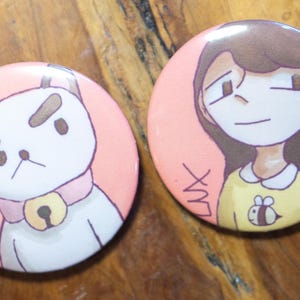 bee and puppycat button pins