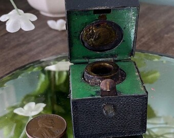 Antique Travel Inkwell in a Miniature Travel Case