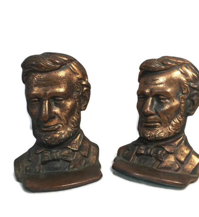 Antique Abe Lincoln Bookends Abraham Lincoln Presidential Etsy