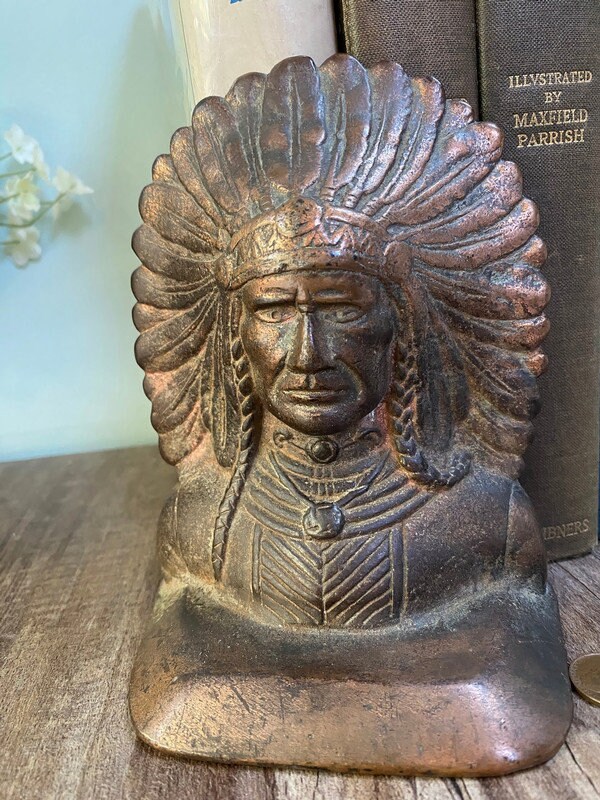 Vintage Indian Chief Vintage Bronze Native Chief In