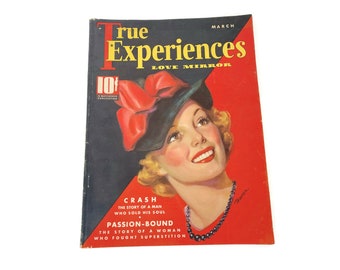 Vintage 1937 Magazine True Experiences Love Mirror March Edition