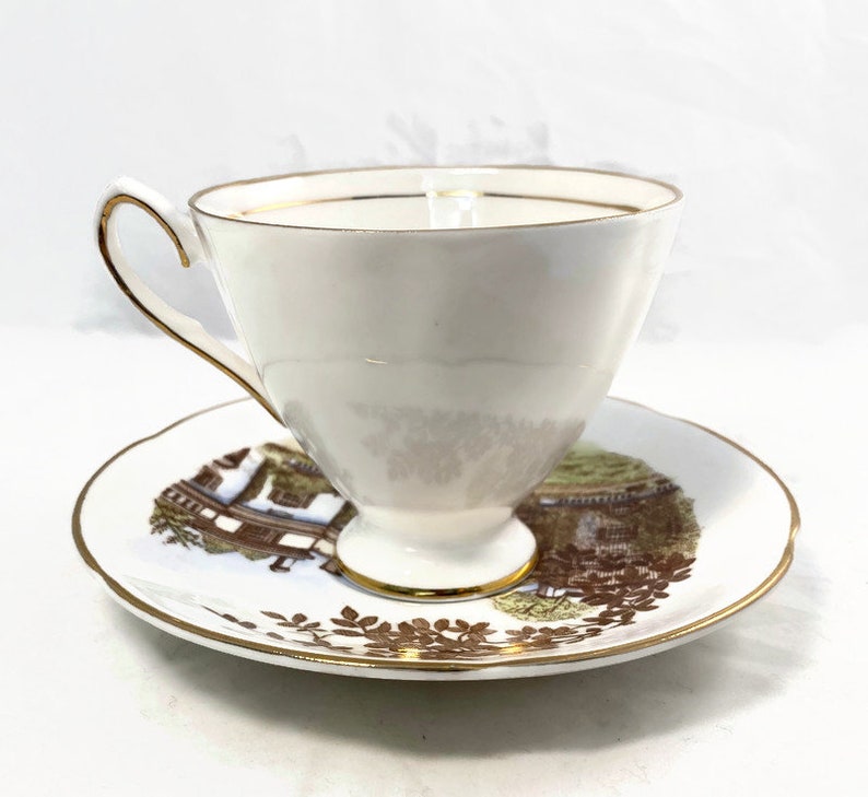 Roosevelt Vintage Hyde Park New York Teacup and Saucer Souvenir from the Home of Franklin D