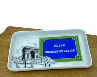 Vintage Place Charles de Gaulle Souvenir Limoges Dish