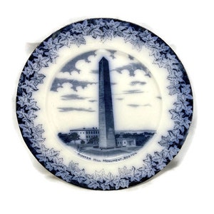 Antique Boston Massachusetts Souvenir Plate - Bunker Hill Monument