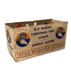 Vintage General Electric Mazda Christmas Tree Lamps with Box C-6 Bulbs