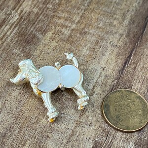Vintage Small Rhinestone Poodle Brooch Pin