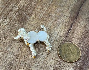 Vintage Small Rhinestone Poodle Brooch Pin