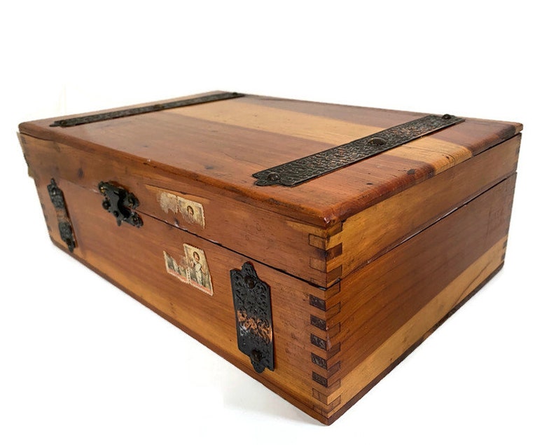 Antique Cedar Mcgraw Box Company Wood Mini Hope Chest Trinket Etsy
