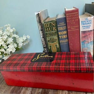 Midcentury Sportsman Tin Litho Metal Box