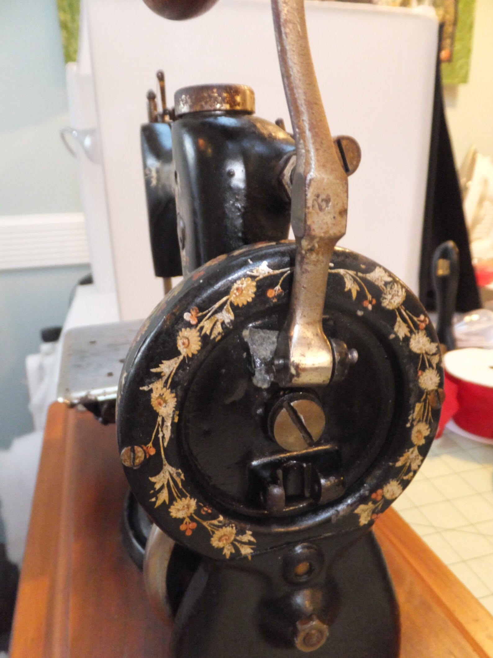 Vintage Singer Sewing Machine Black Model 24 Small Antique Etsy