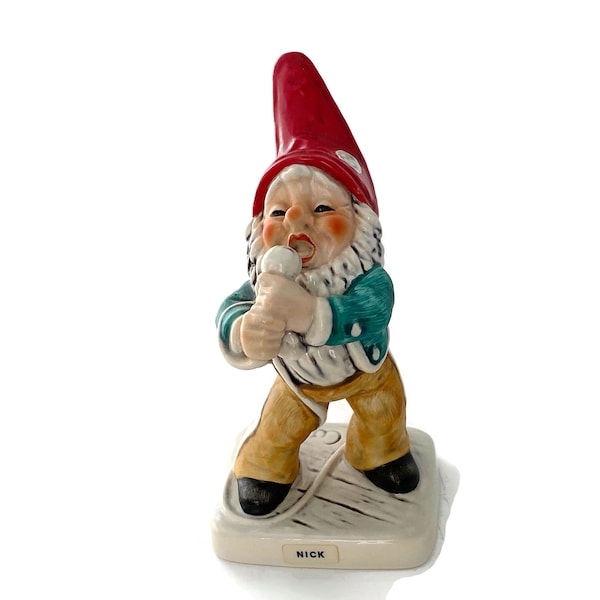 Vintage Gnome Singer Figurine by Goebel Made in West Germany Co Boy Series