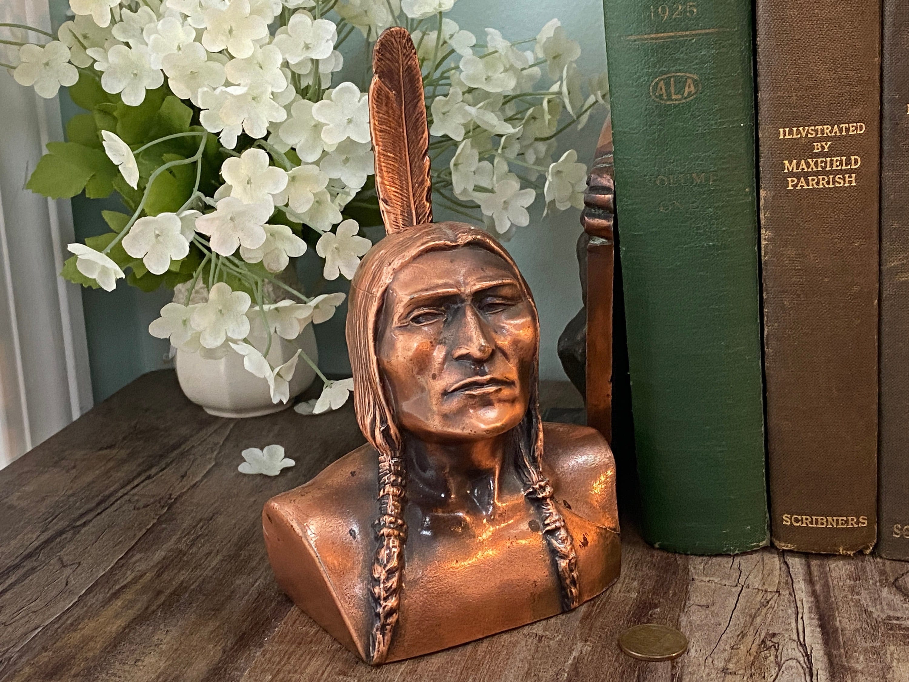Vintage Shawmut Native American Bust Figurine Collectible - Etsy