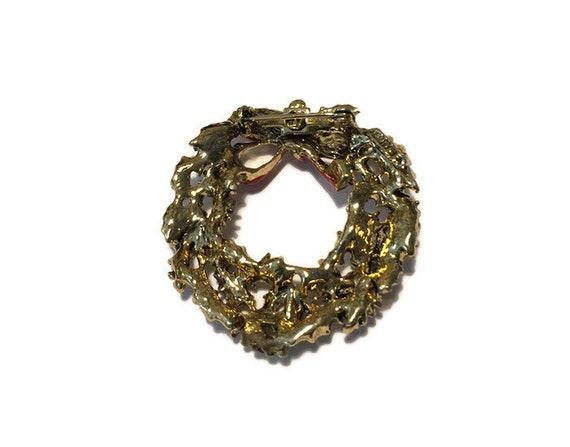 Christmas Wreath Pin - vintage. Women's Brooch, R… - image 6