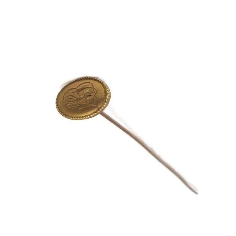 Antique Hat Pin Victorian Brass Monogrammed 8 Tall Collectible Vintage Hatpin Hair Accessory Tall Millinery Pin Antique Hat Pin Victorian Brass Monogrammed 8 Tall Collectible Vintage Hatpin Hair Accessory Tall Millinery Pin
