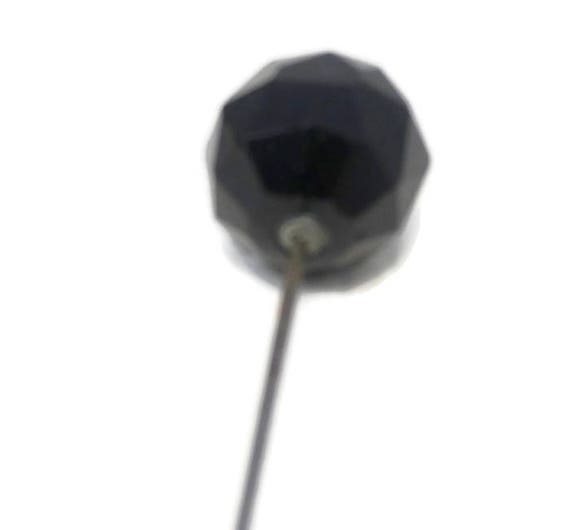 Antique Hat Pin - Black Glass Ball, 11" tall, Col… - image 10