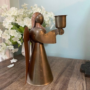 Vintage Brass Angel Candleholder
