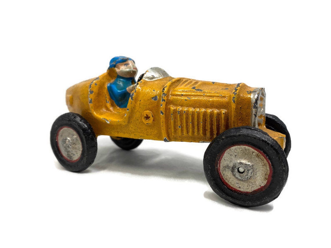 Vintage Cast Iron Race Car With Driver | Etsy