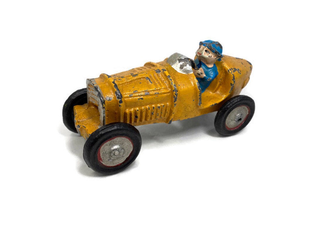 Vintage Cast Iron Race Car With Driver | Etsy
