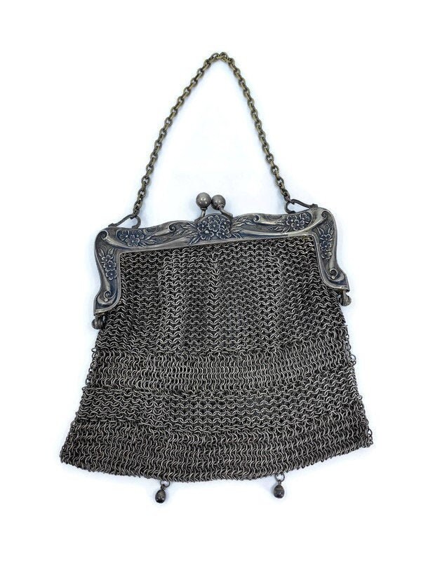 Black and cheap silver purse