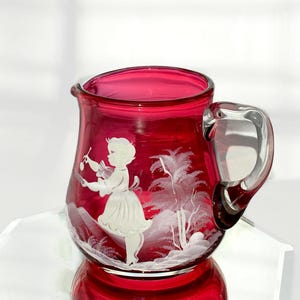 Mary Gregory Cranberry Glass - Etsy