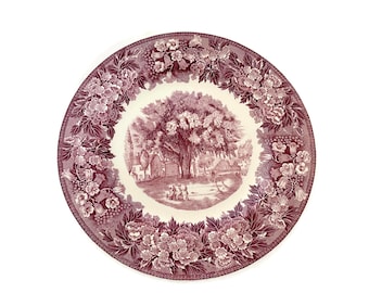 Vintage The Washington Elm Wedgwood Souvenir Plate, Cambridge Massachusetts