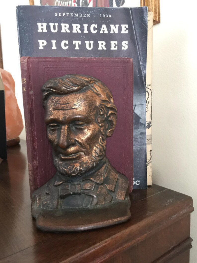 Antique Abe Lincoln Bookends Abraham Lincoln Presidential Etsy