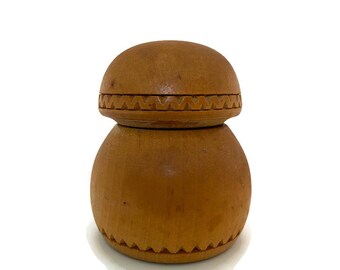 wooden nutmeg grinder