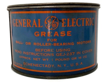 Midcentury General Electric Grease Tin Can