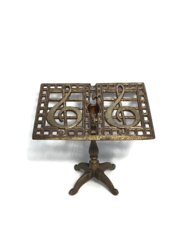 Vintage Brass Music Stand Miniature Musical Holder Cell Etsy