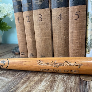 Vintage Baseball Souvenir Miniature Louisville Slugger, Number 125, Minor League Meeting, Honolulu, Hawaii