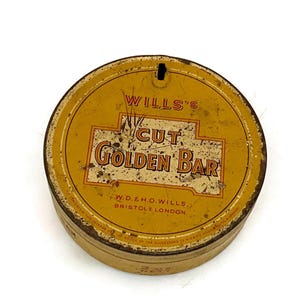 Antique Tobacco Tin Will&#39;s Cut Golden Bar