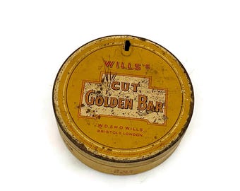 wills cut golden bar tobacco tin Antique Tobacco Tin Will's Cut Golden Bar